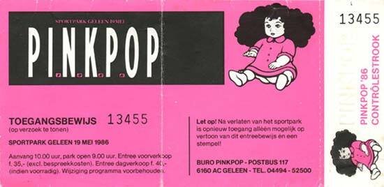 Pinkpop 86 entree ticket